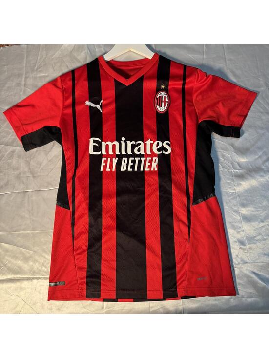 Puma Other - AC Milan Home Soccer Jersey Men’s Medium Red Black Puma 2021 2022 Emirates